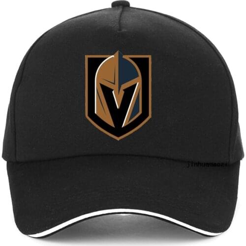 Vegas fashion casual men Golden Knights Baseball cap fashion striped metal helmet print cool men hip hop hat