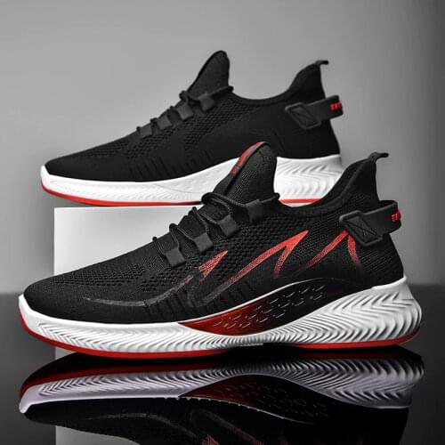 Men Flame Printing Sneakers Flying Woven Sneakers Comfortable and Fashionable Running Shoes Outdoor Men Sneakers