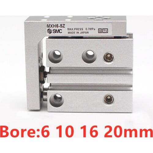 MXH SMC MXH6/10/16/20 Compact Slide Cylinder pneumatic Stroke:5 10 15 20 25 30 40 50 60mm Double acting M5*0.8 Piston Cylinder