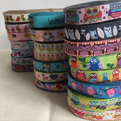 New 5/8" 16 mm Polyester Ribbon 10 Yards Cartoon Jacquard Ribbon DIY Pet Dog Collar Decorated With Garment Accessories 21Design