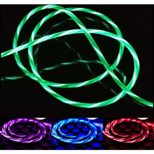 Phone Peripherals Flowing LED Glow Light USB Data Sync Charge Cable For IPhone Samsung Android Streamer Data Cable