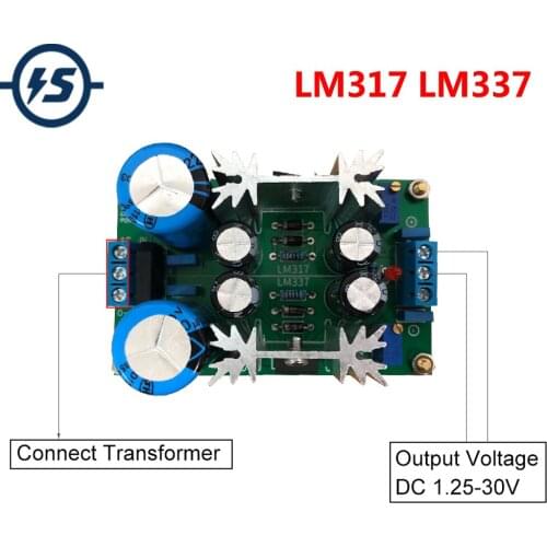 LM317 LM337 Regulated Power Supply Board DC Precision Linear Adjustable Positive and Negative Voltage Adjustable Module