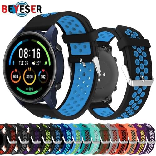 22mm Watch Band For Xiaomi MI Watch Color Sport Global Strap Quick Release Silicone Watchbands Bracelet Wristband ремешок correa