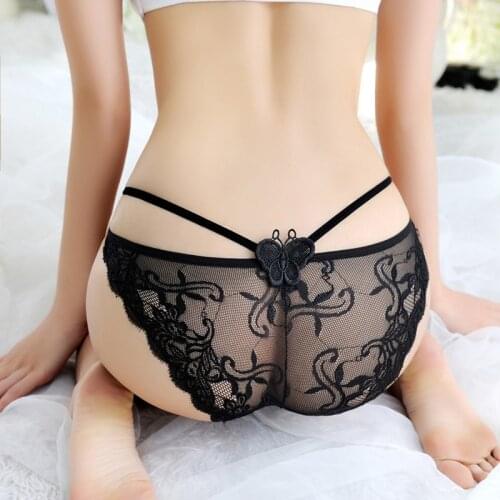 Sexy Lingerie Transparent Underwear Latex Lace Lady Lenceria Woman Panties Erotic Crotchless G-string Thong