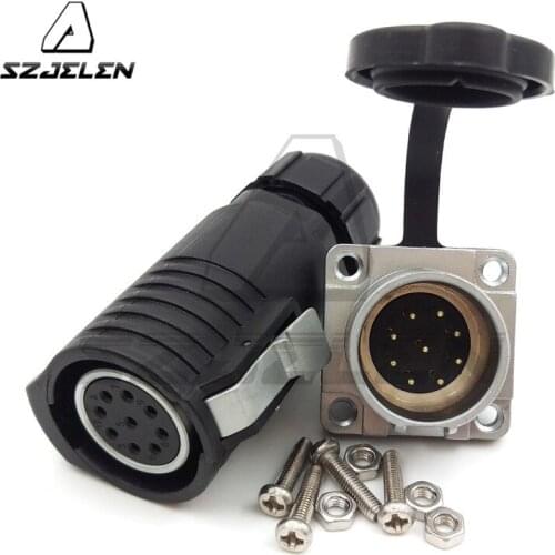XHP20 series, 9-pin waterproof metal connector , Screw panel installation, Industrial connectors plugs and sockets