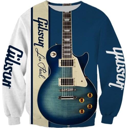 Electric Guitar Blue And White 3D All Over Printed Clothes New Fashion Men Womens Casual Sweatshirt/Hoodie/Zip Hoodie