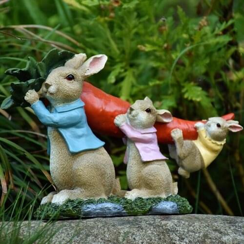 Modern Cute Cartoon Rabbit Resin Furnishing Home Livingroom Table Ornaments Decoration Outdoor Garden Balcony Sculpture Crafts