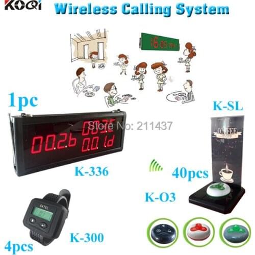 Special Waiter call pager 40 100% waterproof waiter call bell with menu card 4 bills watches and one LED indicator receiver