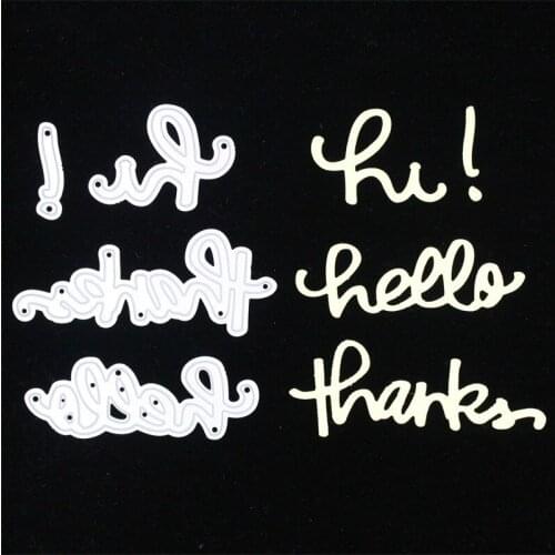Hello Thanks Metal Cutting Dies for DIY Scrapbooking/Card Making/Kids Fun Decoration Supplies