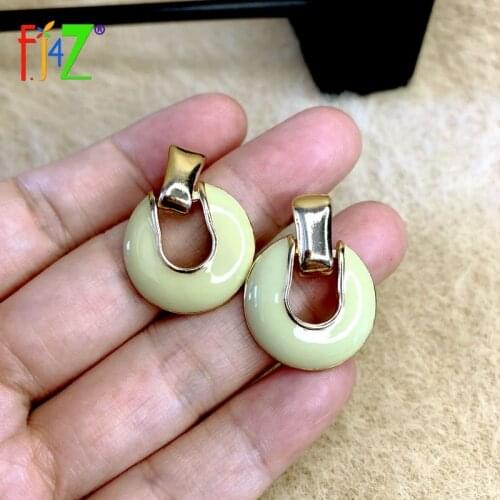 F.J4Z 2021 Trend Earrings for Women Designer Enamel Geometric Statement Earring Lady Party Gifts Jewelry Dropship