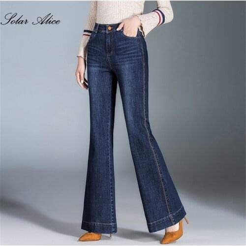 Free Shipping 2021 Womens Spring And Autumn New High Waist Micro Flared Jeans Slim Slimming Casual Pants