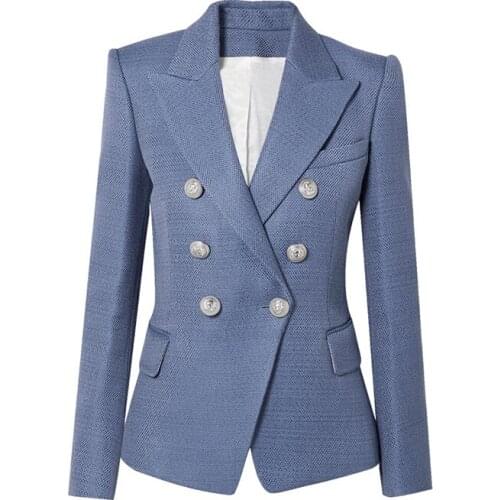 3 Color Womens Elegant Autumn Winter Designer Thick Outerwear Jackets Casual Blazers European American Basic Blazer