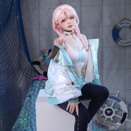 Anime Arknights Blue Poison Fashion Laser Sexy Coat Daily Sportswear Uniform Cosplay Costume Halloween Women Free Shipping 2021