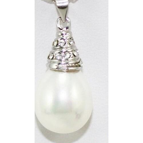 Womens fashion silver plated white Drop Pendant Necklace