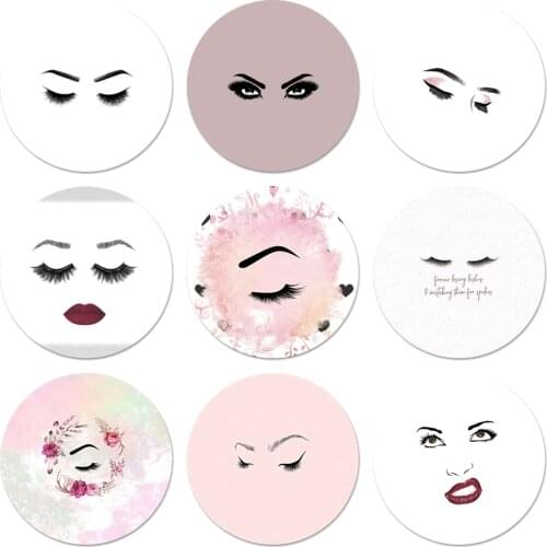 Eyelash Makeup Lip Icons Pins Badge Decoration Brooches Metal Badges For Backpack Decoration