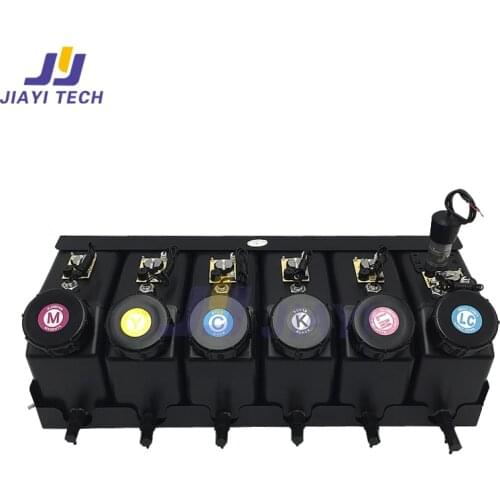 Good Price!!!1.8L UV Ink System 6 Colors Alarm CMYKLMLC Refill Ink Tank System with Stirring Motor for UV Flabted Printer