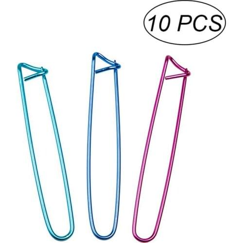 10pcs Crochet Knitting Needles Shiny Aluminum Yarn Stitch Holder Safety Pins for Knitting Notions or Crochet