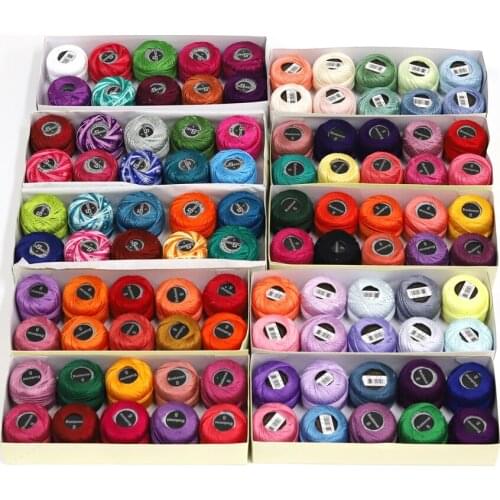 100 colors Pearl Cotton Thread Size 8 Embroidery Crochet tatting needlepoint 5 grams mercerized Egyptian cotton 40 meters