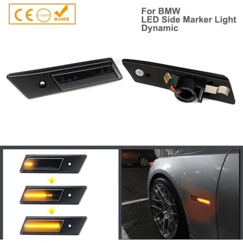 2pcs Car-Styling Dynamic LED Side Marker Light Turn Signal Lamps For BMW 3 5 6 7 Series E24 E28 E30 M3 E32 E34 M5 E36 M3