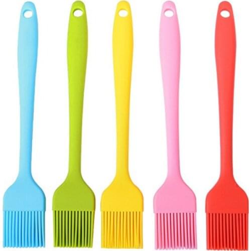 5PCS Barbecue Silicone Oil Brush Heat Resistant Grill Basting Pastry Cookie Kitchen Brush With Handle Baking Bakeware BBQ Tools