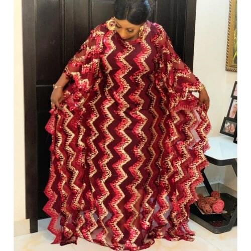 African Dresses For Women 2020 Gorgerous Coloful Sequins Abaya Dress Plus Size Maxi Long Dress Gowns With Long Inner Wear