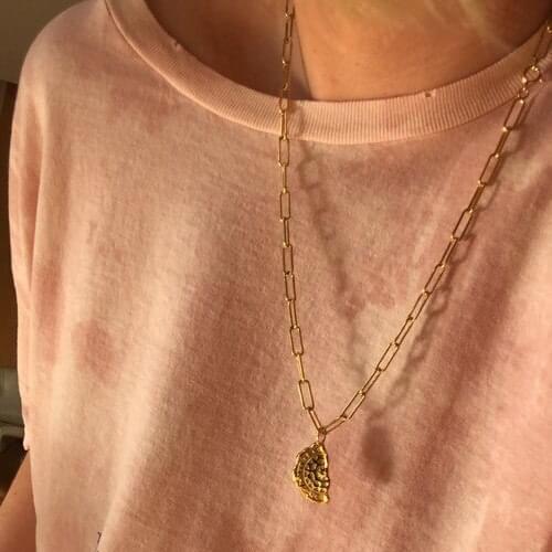 Authentic 925 Sterling silver Golds Maria disintegration iRREGULAR Pendant Long Necklaces TLX485