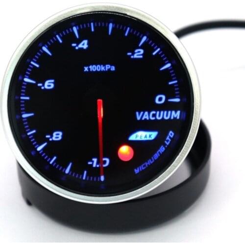 DC12V Universal 64 color LED Backlight Car Racing vacuum gauge vacuum car Meter Pointer for Car Racing Boat RV Truck Caravan