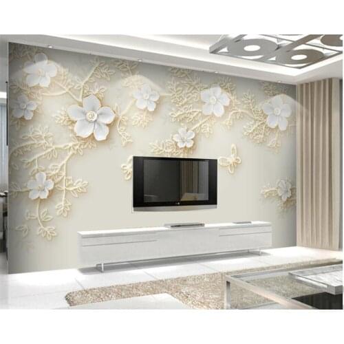 Beibehang Large Custom Wallpapers European Style Modern Simple Hand - painted Flower and Bird Jade Flower Flower