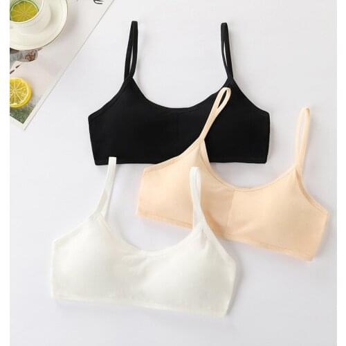 3Pc/Lot Young Girls Training Bra Vest breathable chest wrap Kids Teens Puberty Clothing Teenage Underwear cute tops gift