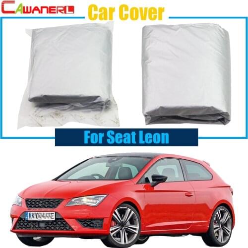 Cawanerl Car Cover Sun Shield Snow Rain Resistant Protector Anti UV Cover For Seat Leon