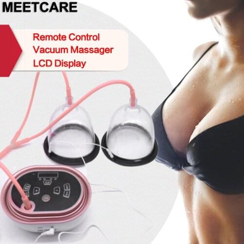 Rechargeable Electric Breast Enhancer Vacuum Pump Chest Enhancement Massager Machine Therapy Vacuum Pump Cup Breast Massage Tool