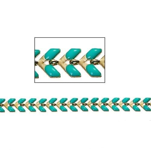 Copper Enamel Spiky Chains Findings Gold Color For DIY Earring Bracelet Jewelry Making 7x6mm(, 1 Piece(Approx 0.5 M/Piece)