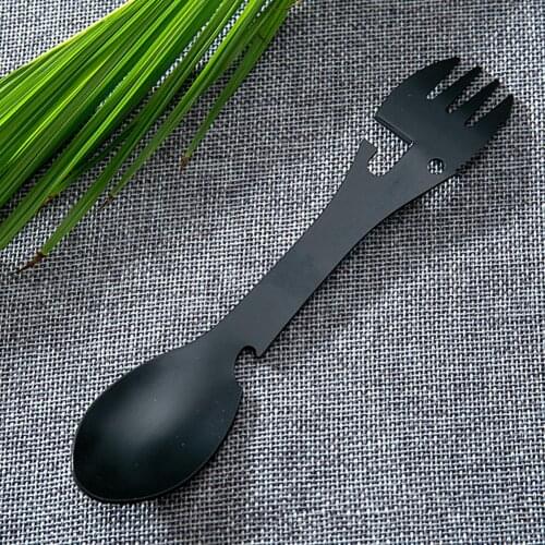 Multifunctional Camping Cookware Spoon Corrosion Resistant Portable Outdoor Tool Safety Survival Practical Stainless Steel Fork