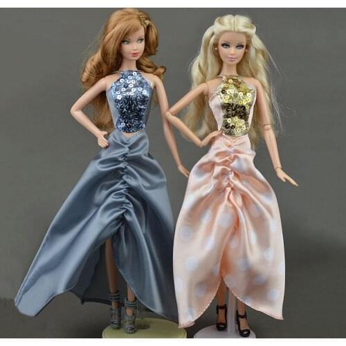 Fashion Doll Dress For Barbie Doll Clothes Purely Manual Party Dresses Clothes For 1/6 BJD Dolls Kids Toy Gift Doll Accessories