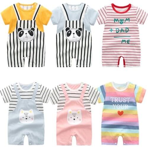 0-3y Baby Girl Clothes Summer 2021 Newborn Baby Boys Bodysuit Home Wear Cartoon Baby Clothing Cute Funny Baby Costume Pajamas