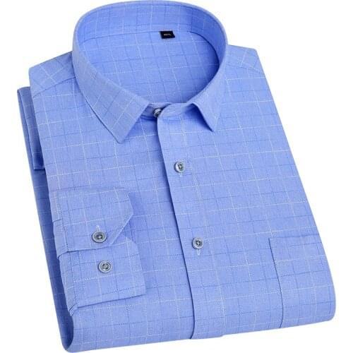 Pure Color Mens Shirts Casual Slim Fit Long Sleeve Shirt Men Dress Shirt Print Pocket Easy To Take Care Menswear Bamboo Fiber