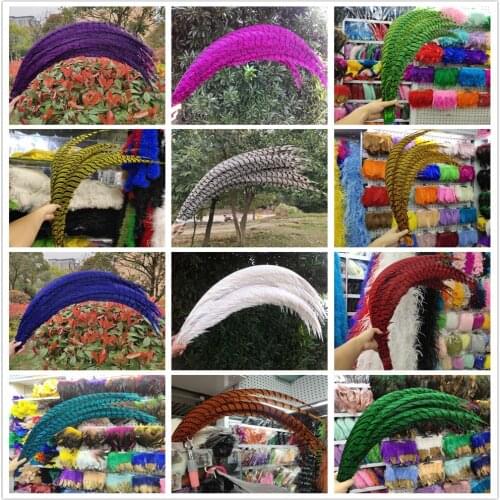 Wholesale 10/50/100pcs 14 Color Lady Amherst Pheasant Feathers 32-36inch/80-90cm DIY Jewelry Craft Making Wedding Decoration