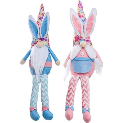 Faceless Doll Easter Decoration Supplies Creative Color Rabbit Ornaments Dwarf Doll Ornaments Rudolph Happy Party Gifts