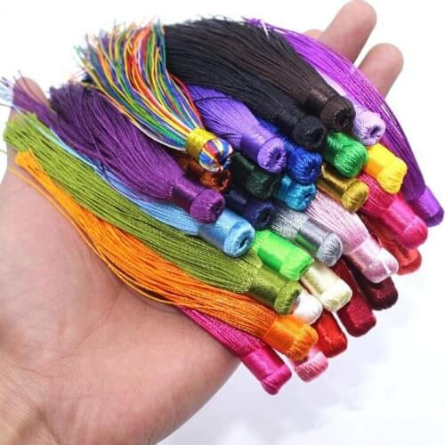 10 Pcs 12cm Perforated DIY tassel Polyester Silk tassel fringe trim sewing accessories curtains Wedding Decor jewelry accessory