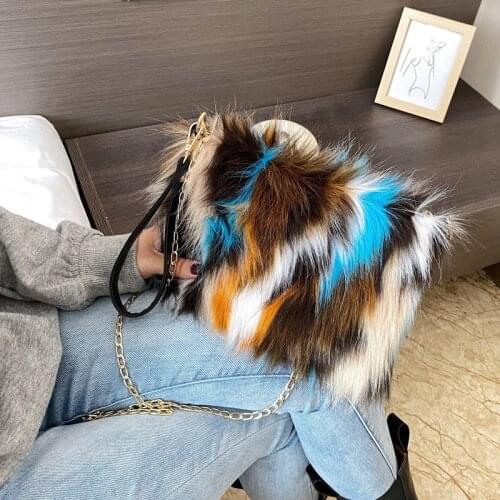 Plush Clutch Purse Fashion Womens Hand Bag Luxury Design Daily Casual Chain Small Shoulder Bag Party Wallet ZD2049