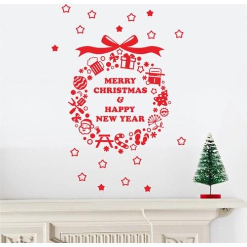 Christmas New Year Festival Theme Decorative Elements Wall Stickers For Shop Home Decor Vinyl Mural Art Diy Window Decal