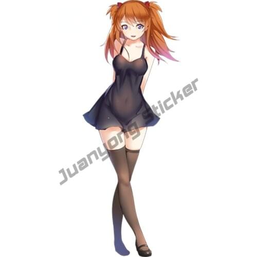 Sexy Anime Car Sticker Souryuu Asuka Langley Beauty Car Decal Waterproof Hood Protective Film Scratch-Proof Exterior KK13x5cm