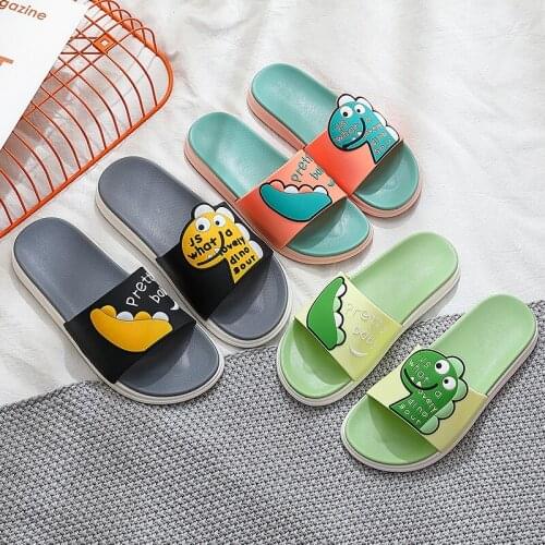 Summer Beach Slides Women Men Slippers Sandals Flip Flops Candy Cartoon Duck Platform Thick Soled Ladies Couples Bathroom Shoes