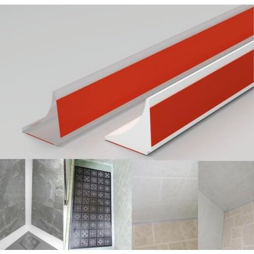 Silicone bathroom water stopper Barrier Dry&Wet Separation rubber sealing strip tape for shower Kitchen wall corner gap filler