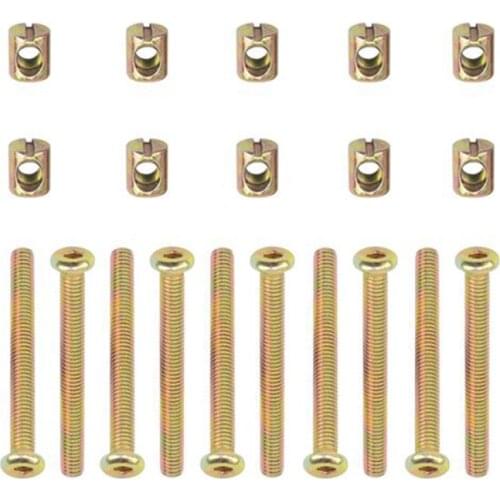 Hex Socket Head Cap Screws Bolts Furniture Bolt with Threaded M 6 x 55 MM Barrel Nuts Cross Dowel Slotted Furniture Nut for Beds