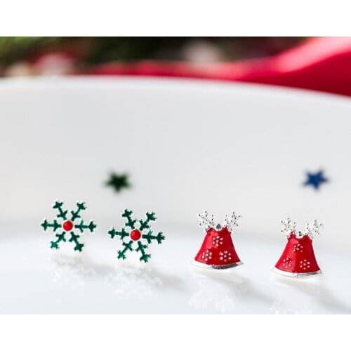 925 Sterling Silver Prevent Allergy Christmas Brincos Stud Earrings for Women Wedding Earrings Jewelry Accessories