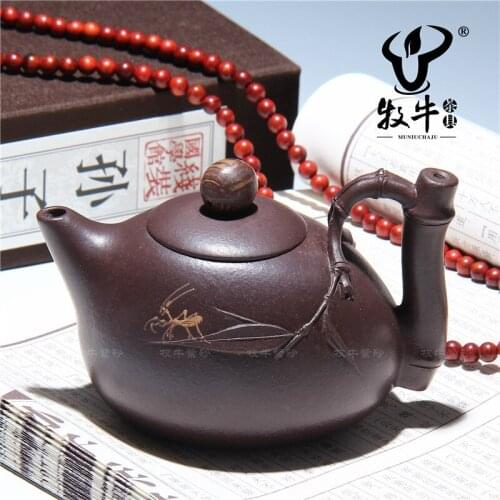 The famous Yixing teapot teapot bamboo fun 190 ml for fully mixed batch Qin Yan Ling