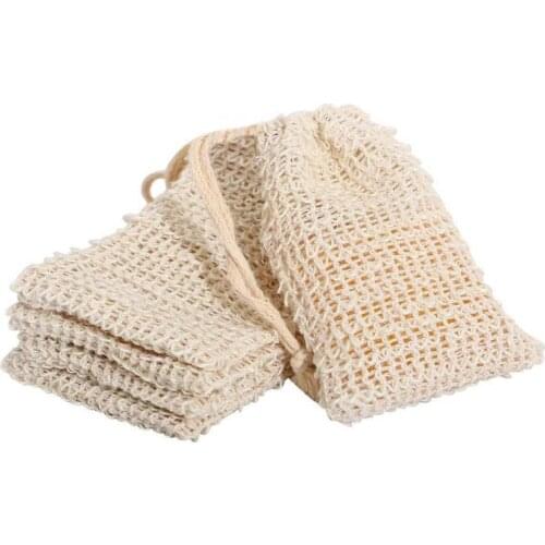 1pcs Exfoliating Natural Sisal Soap Bag Pouch Soap Saver Foaming Net Shower Bath Scraps Save Soaps Natural Fiber Soap Bags