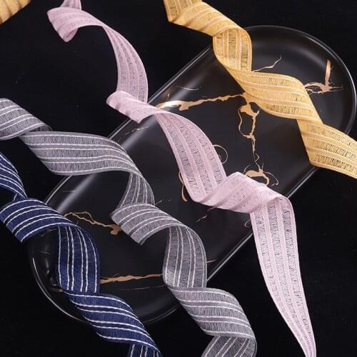 10yards Stripe Hollow Mesh Ribbon for Diy Headwear Materials Cake Gift Box Flowers Packaging Hat Sewing Decoration Accessories