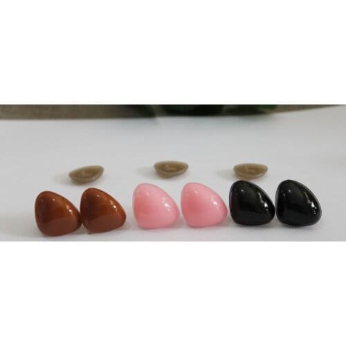 100pcs/lot 26mm/29mm/32mm/35mm black/brown/pink Triangle plastic safety toy noses & soft washer for diy dol--size&color optionl
